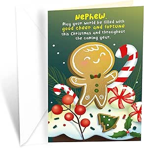 Christmas Card For Mom, Prime Greetings, Made In America, Eco-Friendly, Thick Card Stock With Premium Envelope 5in X 7.75in, Packaged In Protective Mailer