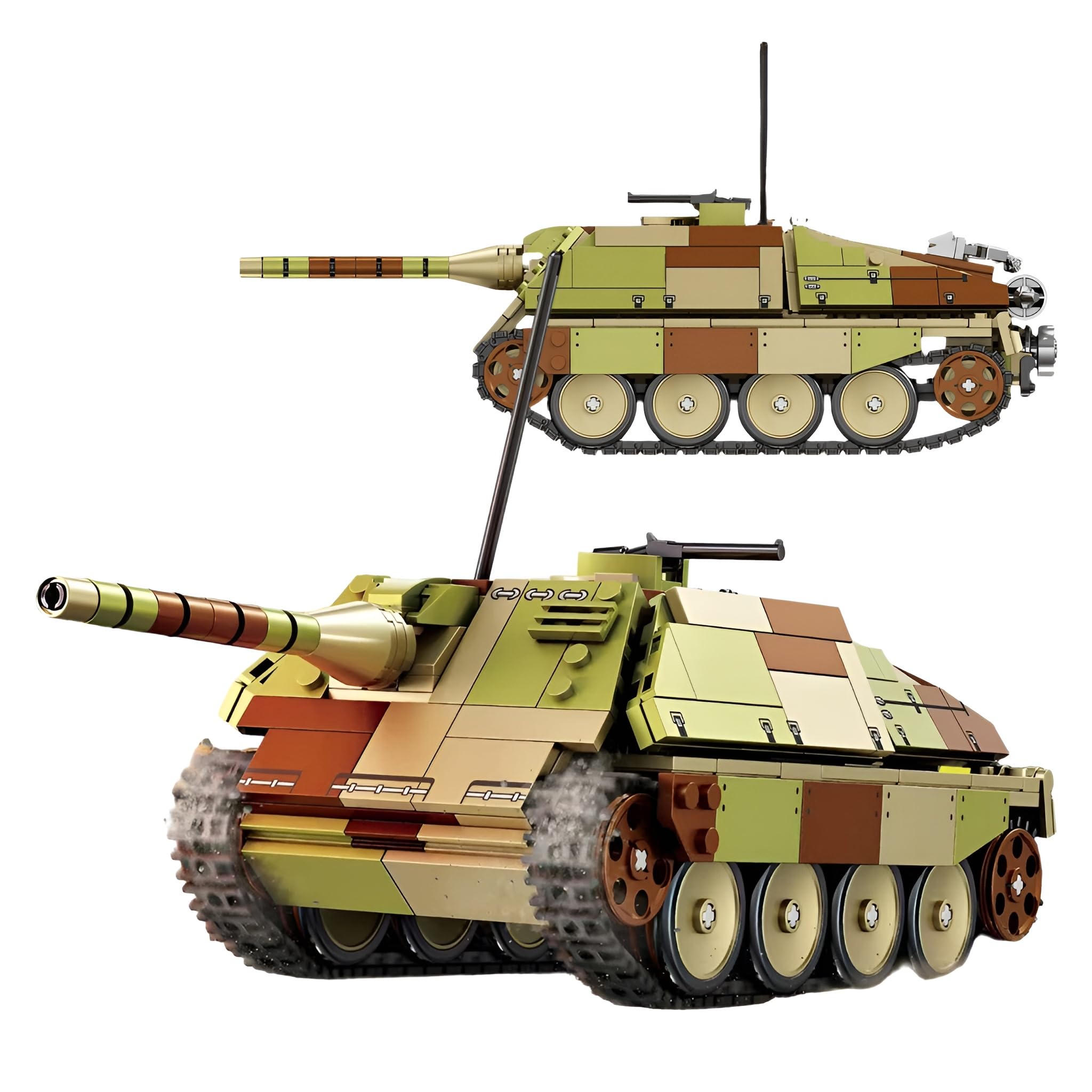 German WWII Military Tank Building Blocks Set — 611PCS Jagdpanzer 38 “Hetzer” Bricks Kit， Collect Modern Armored Vehicle Model, Home Decor, STEM Education Toy, Creative Gift for Adult,Teen