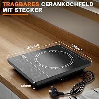 Cooksir 2000W Üvegkerámia Főzőlap Hordozható Infravörös Elektromos Tűzhely 6