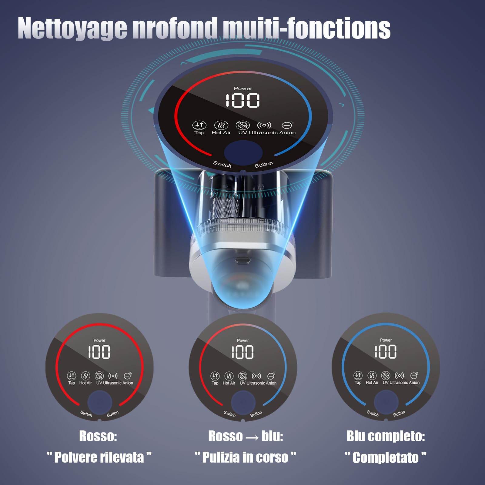 Mayking Antiacaro Aspirapolvere Con Luce Uv, 16 Kpa, Filtro Hepa Aspirapolvere Per Materassi, Riscaldamento A 65 °C, Ultrasuoni, Aromaterapia, Doppio Filtro Ciclonico Per Letti E Divani