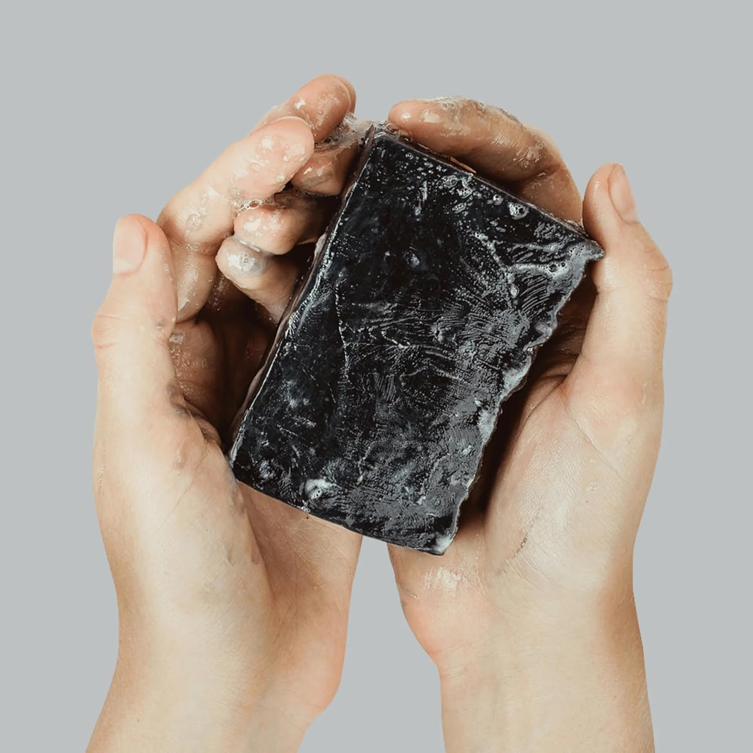 T.Taio Esponjabon Charcoal Soap Sponge - Cleansing Shower Scrubber - Cleaning Bath Wash Scrub - Oil Removal - Massage & Lather Foot, Elbow, & Face - Bathroom Accessories - Charcoal, Mini Soap Included