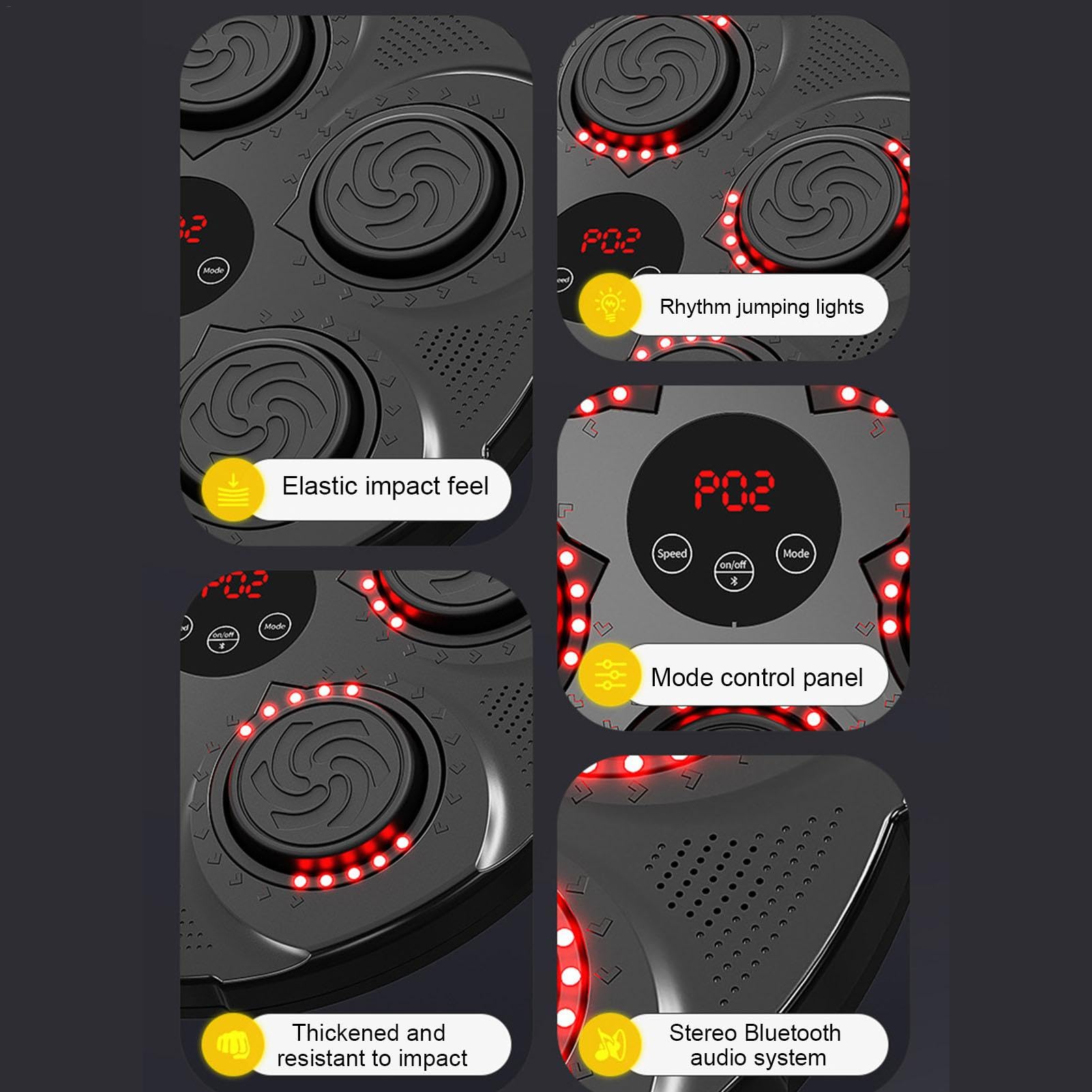 Macchina di Boxe Musicale, Stuoia di Colpo con luce a LED, Attrezzature per Macchina di Boxe Musicale Intelligente, Bersaglio di Boxe Elettronica, Apparecchi di Boxe per Boxe