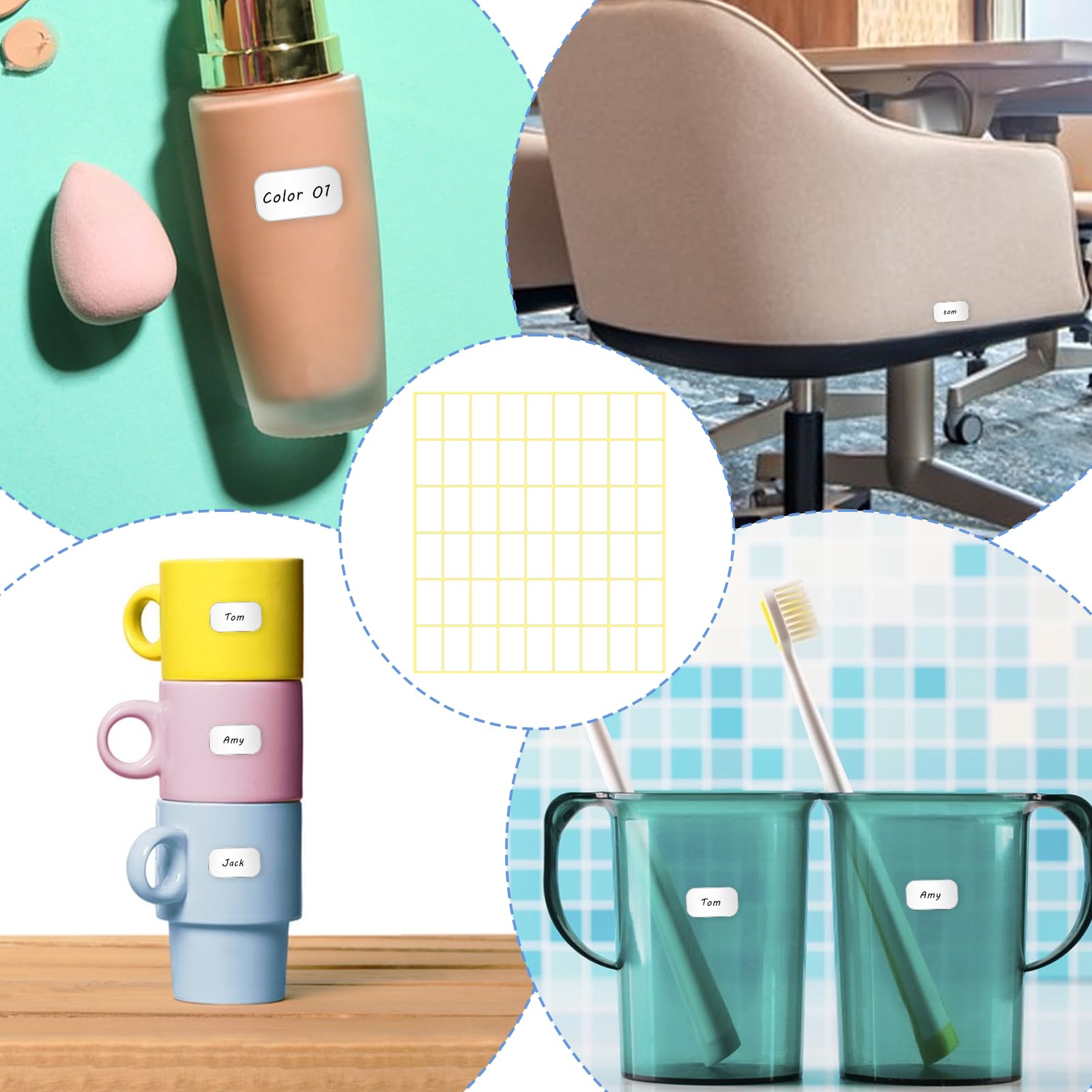 1620PCS Matte White Labels Stickers 0.6" x 1.1" Removable Blank Stickers Small Sticky Labels Price Name Tags to Write On for Jar Diamond Art Boxes Folder Envelope Office Kitchen - Image 7