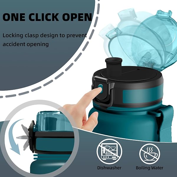 1.5 Litre Water Bottle, Gym Water Bottle, Leak Free Water Bottle, Easy to Clean, Motivational Water Bottle, Easy to Carry for Fitness, School, Gym - 4
