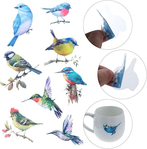 Miniatura 3 de 80 calcomanías transparentes de pájaros moscados, calcomanías para niños, calcomanías de pájaros de mascotas para álbumes de recortes, tarjetas,