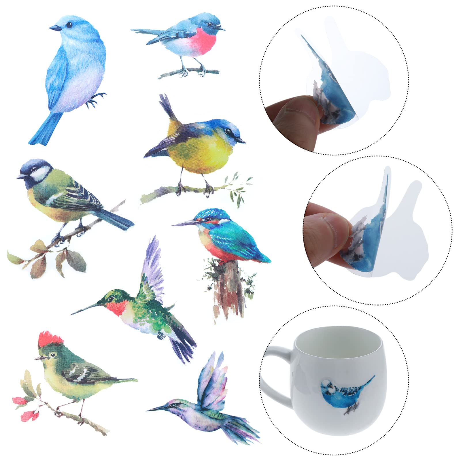 80 Adesivi Trasparenti A Forma Di Uccellino In PET, 20 Stili Diversi, Dimensioni 3-5 Cm, Impermeabili E Riposizionabili, Per Scrapbooking, Laptop E Decorazioni