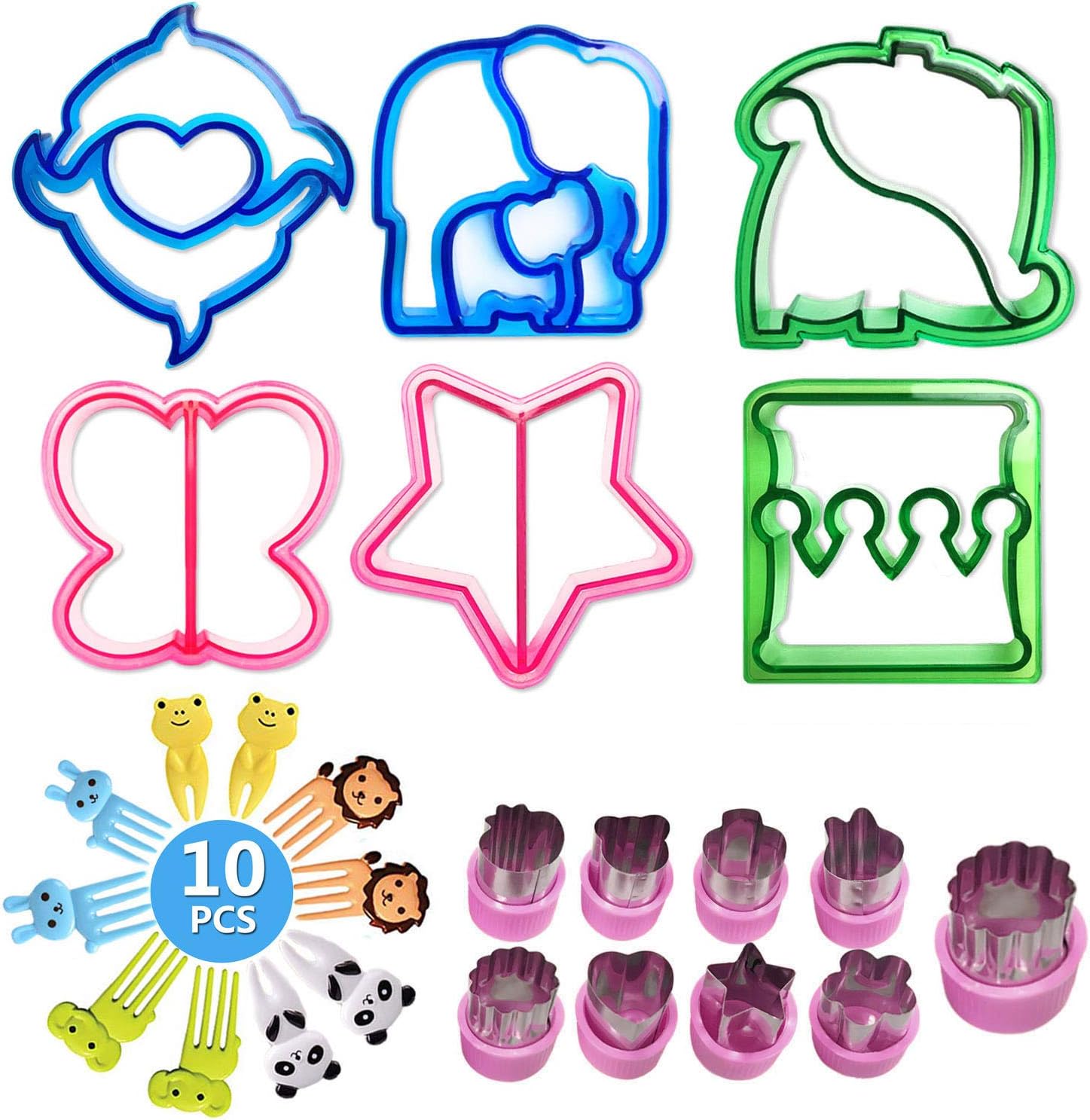 Sandwich Cutters for Children Kids Cookie Cutter,Bread Cutter,Vegetable Cutter Shapes Set for Kids Food（25pcs））