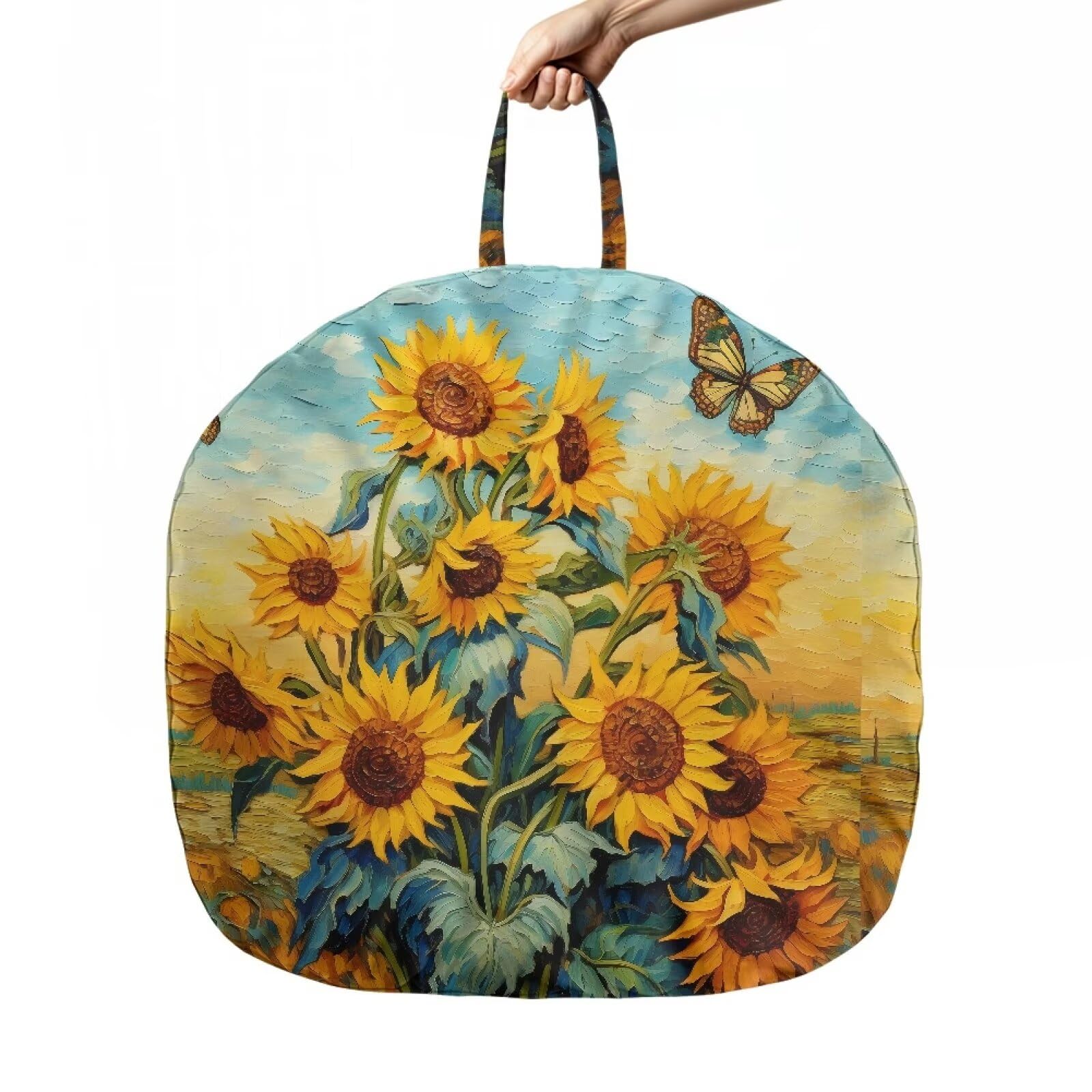 Voxugoniy Newborn Lounger Cover, Sunflower Design Soft Elastic Newborn Lounger Cover Removable Reusable Newborn Lounger Cover Comfortable Lounger Slipcover for Baby Lounger