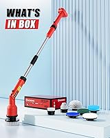 Vista 5 de Electric Spin Scrubber Compatible for Milwaukee 18V Battery(Battery NOT Included), 1000 RPM Battery Powered Scrubber with Adjustable Extension Arm &