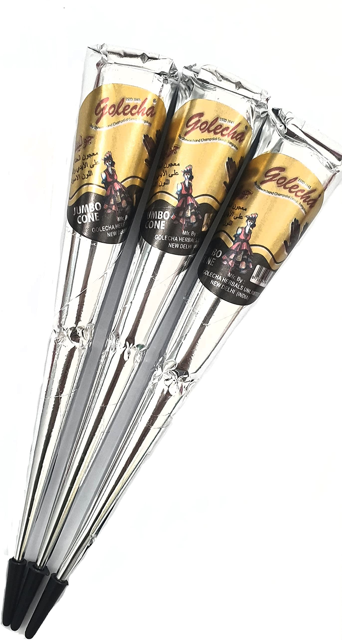 Buy Jumbo Black Henna Cone,Used With Henna Stencils And Stickers,3
