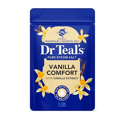 Dr Teal's Epsom Salt Magnesium Soak, Vanilla Comfort, 3 lbs - Vanilla - 48 Ounce (Pack of 1)