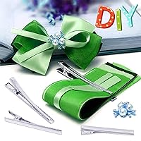 Vista 5 de 200 pinzas de pelo de cocodrilo de 2.55 pulgadas a granel, color plateado, pinzas para el pelo de una sola punta, para hacer lazos, hacer horquillas