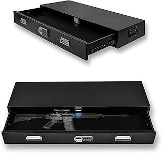 Under Bed Gun Safe Drawer for AR Rifle - Long Storage Case for Car Trunk Gun Storage - Rifle Safes for Home Rifle and Pistols, Horizontal and Vertical Gun Safe - POCHAR