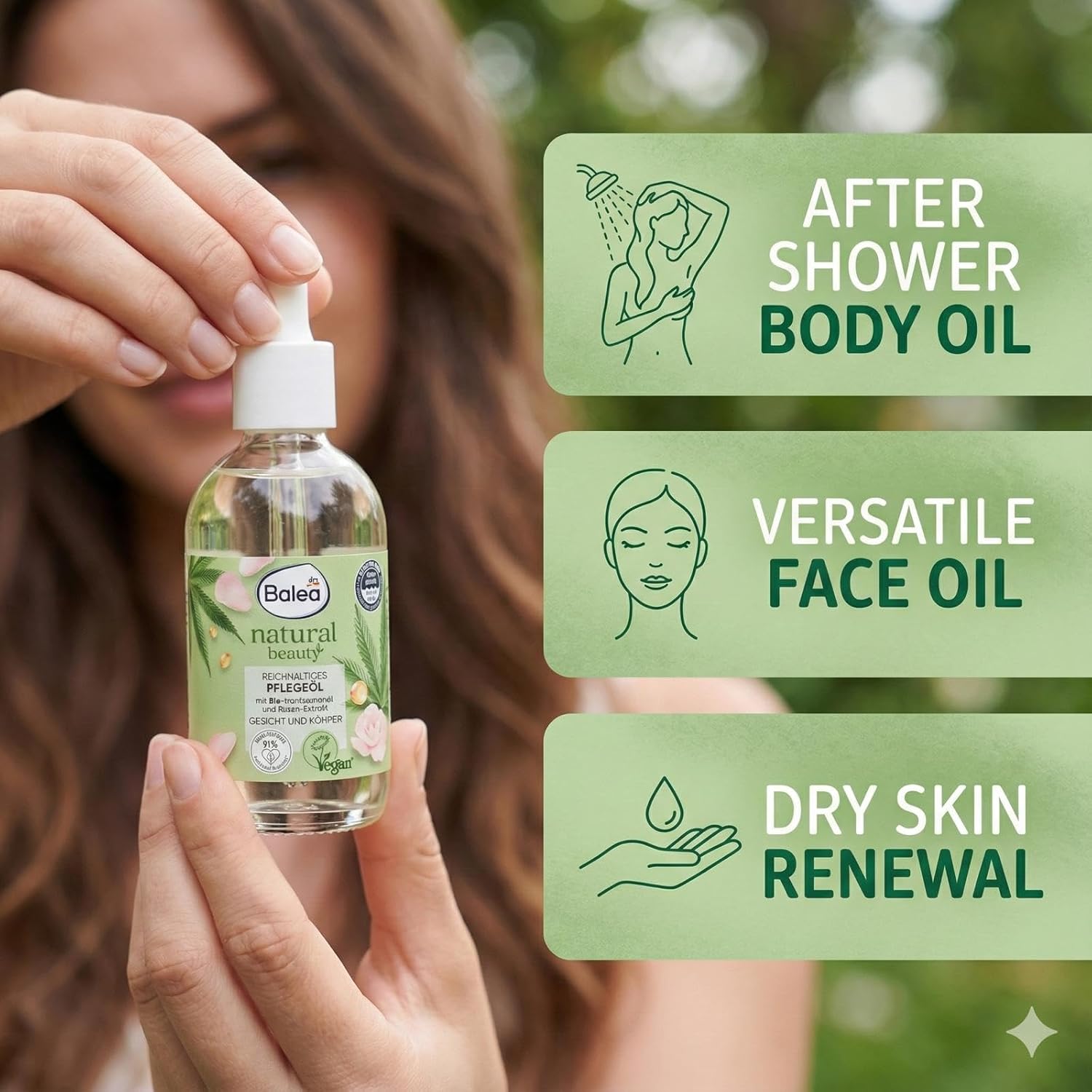 Balea Natural Beauty Organic Oil for Face and Body, 100 ml