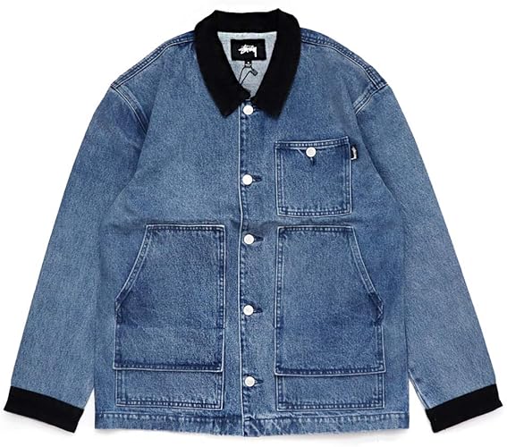 Amazon ステューシー Stussy Mallard Indigo Barn Jacket レディース アウター デニムジャケット 羽織 インディゴ ロゴ シンプル M Indigo 並行輸入品 Stussy ステューシー シューズ バッグ