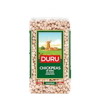 Duru Chickpeas 9mm, 35.2oz (1000g), 100% Natural and Certificated, Non-GMO, Great for Falafel, Hummus, and Vegan Recipes, Gluten Free