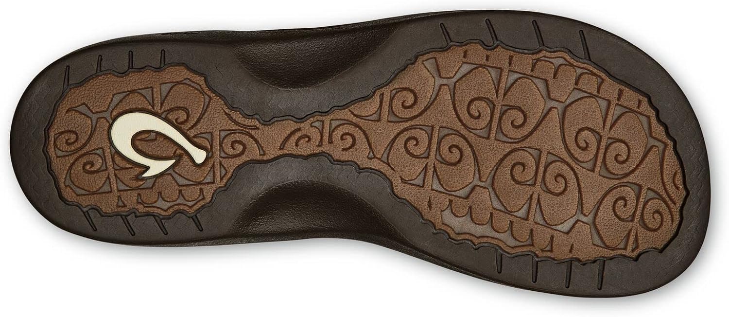 OLUKAI Ohana Women's Beach Sandals, Quick-Dry Flip-Flop Slides, Water Resistant, Wet Grip Soles & Compression Molded Footbed 12 Dk Java/Dk Java