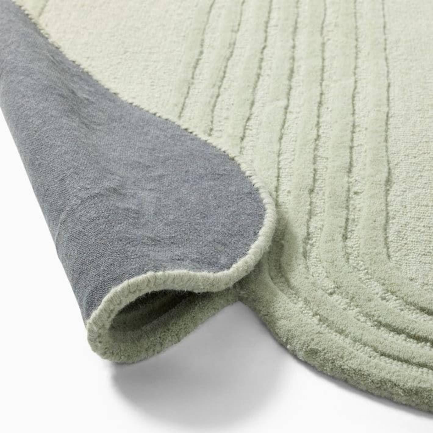 Crafted with Care Fine Hand Tufted Woolan Area Rugs Irregular Shaped Handmade Carpets, Living Room, Bedroom 1' x 1' (U-Shape) Light Green