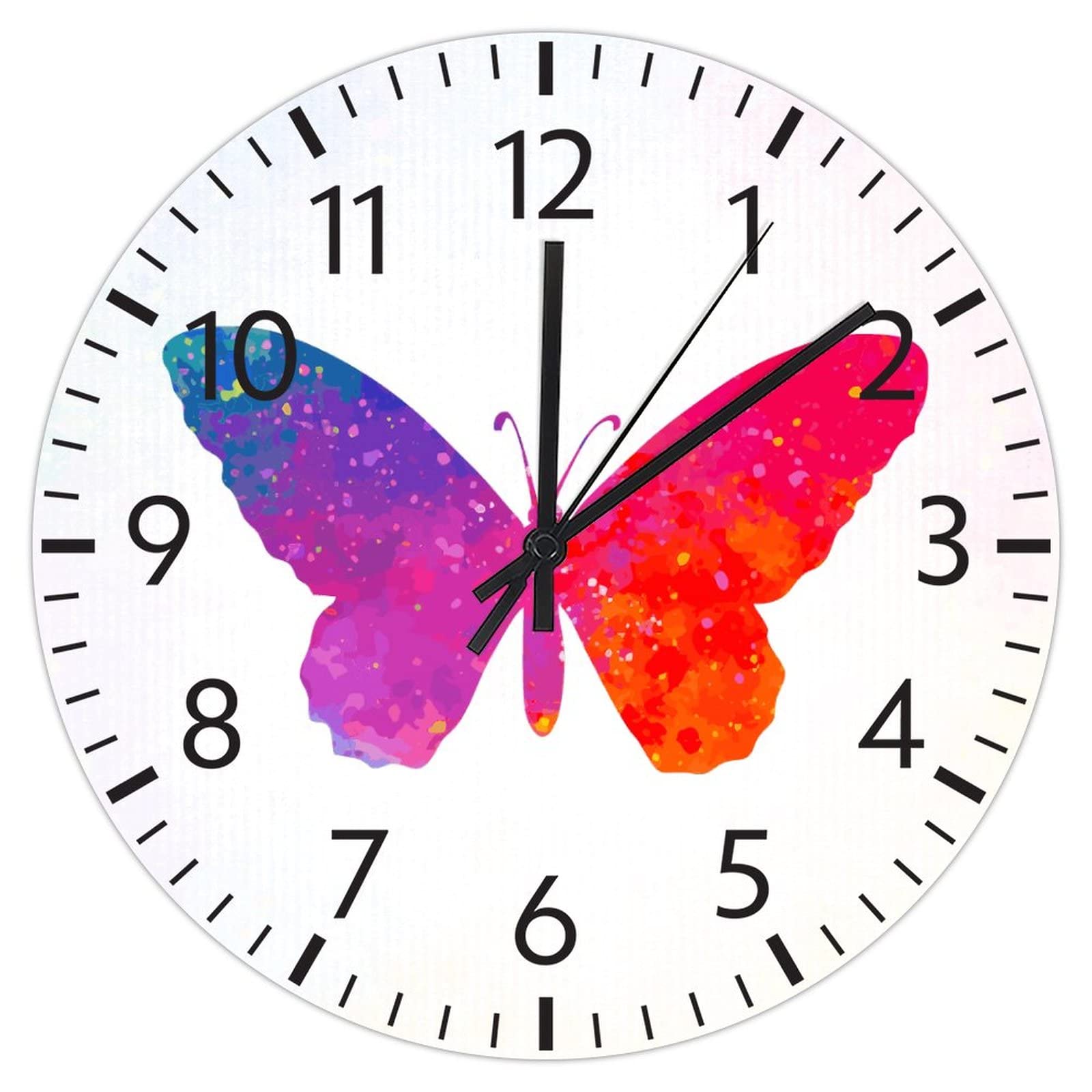 Horloge papillon aquarelle en PVC pour une décoration de salon zen
