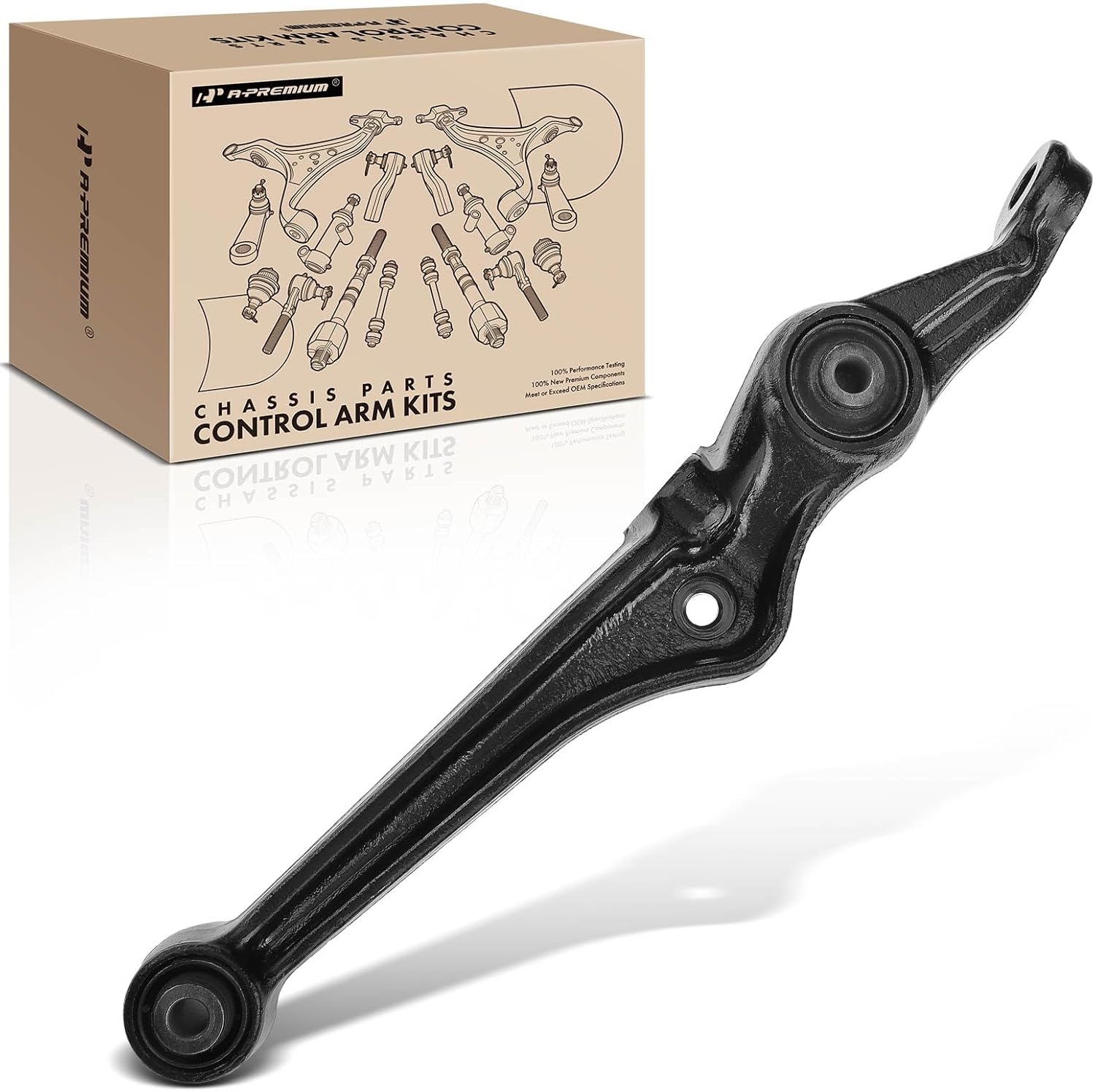 A-Premium Front Left Lower Control Arm, with Bushing, Compatible with Honda Accord 1998-2002, Acura TL 1999-2003, CL 2001-2003