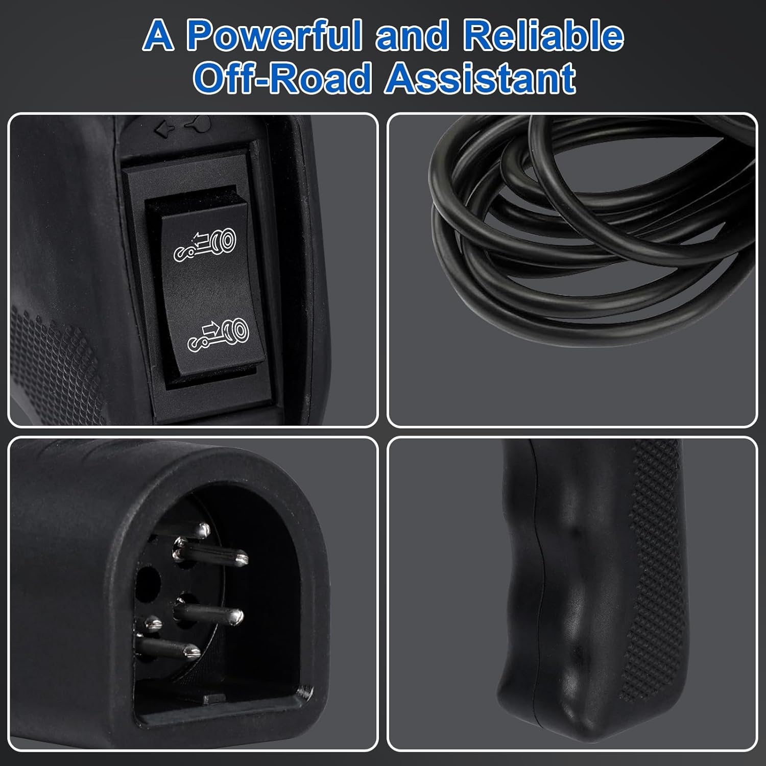 83665 Plug-in Truck Winch Remote Controller Replacement for WARN M8000 M12000 VR12000 Zeon 10S - Compatible with Ford Dodge Ram Power Wagon - Handheld Control with 12ft D-Shape Cable & Ergonomic Grip