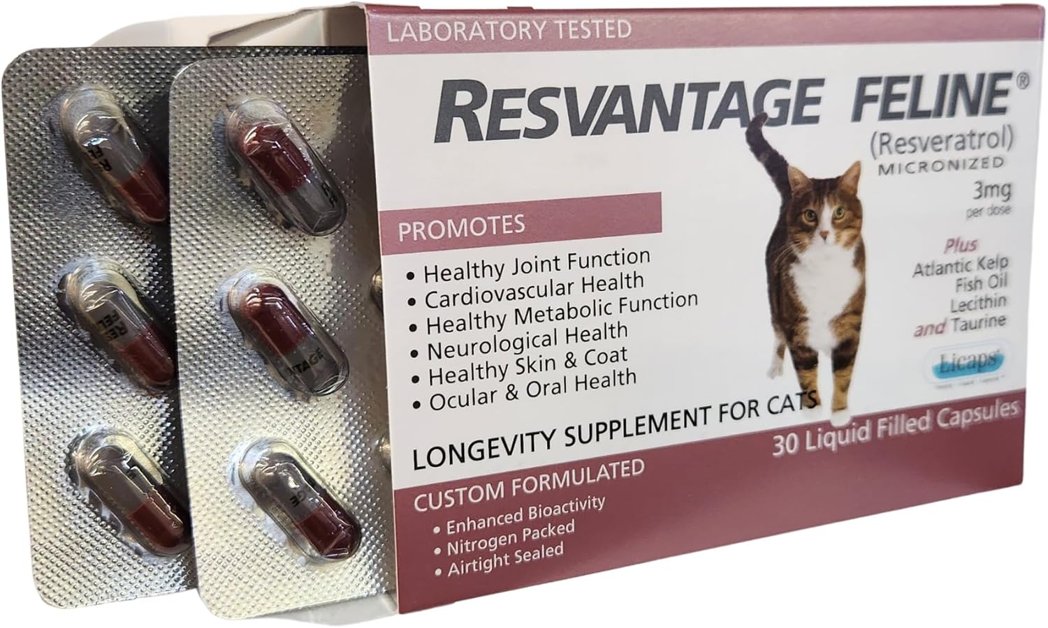 Feline - Resveratrol - The Longevity Supplement for Cats - 30 Capsules