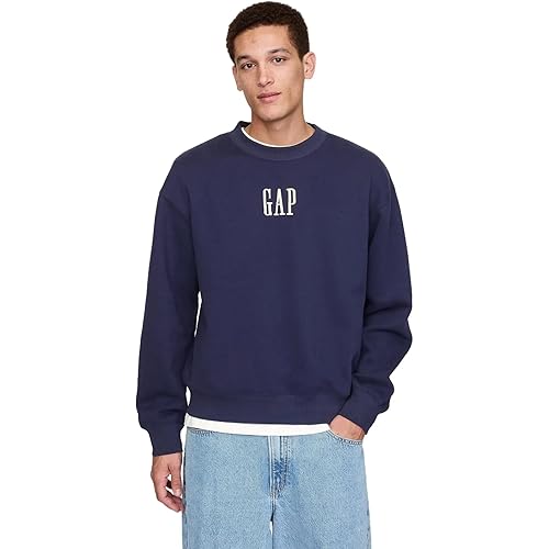 GAP Men's Logo Crewneck Fleece Sweatshirt