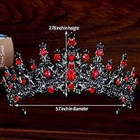 Vista 112 de TOBATOBA - Corona dorada para mujer, tiara de boda, corona de reina, corona de cristal, coronas de princesa real para ramos de flores, tocado