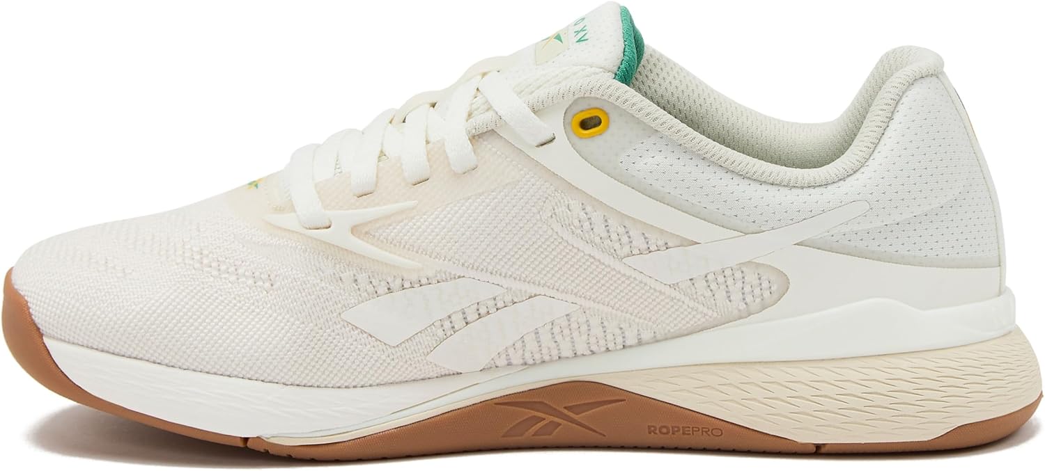 Reebok Nano X5 Sneakers for Women, Cross Training Gym Walking Shoes Women, Chalk/Alabaster/Upgrade Green, 8.5 - Image 3