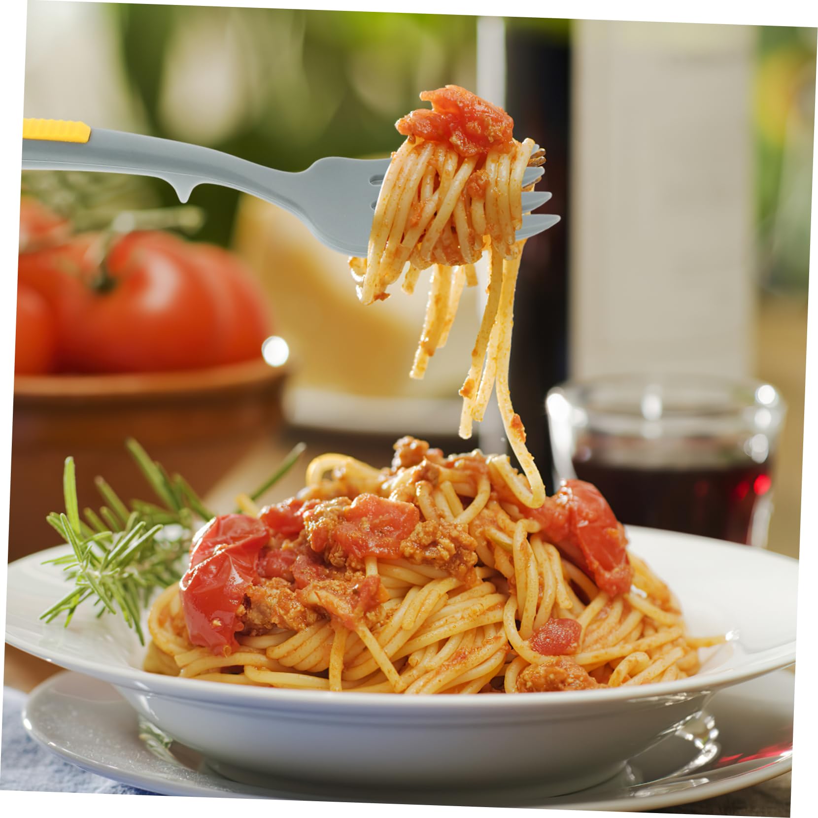 HOLIDYOYO Silicone Cooking Fork Portable Salad Fork Multi-function Food Fork Fried Noodle Fork Kitchen Cooking Fork Mixing Fork Mashing Fork Pasta Server Fork Kitchen Pasta Fork