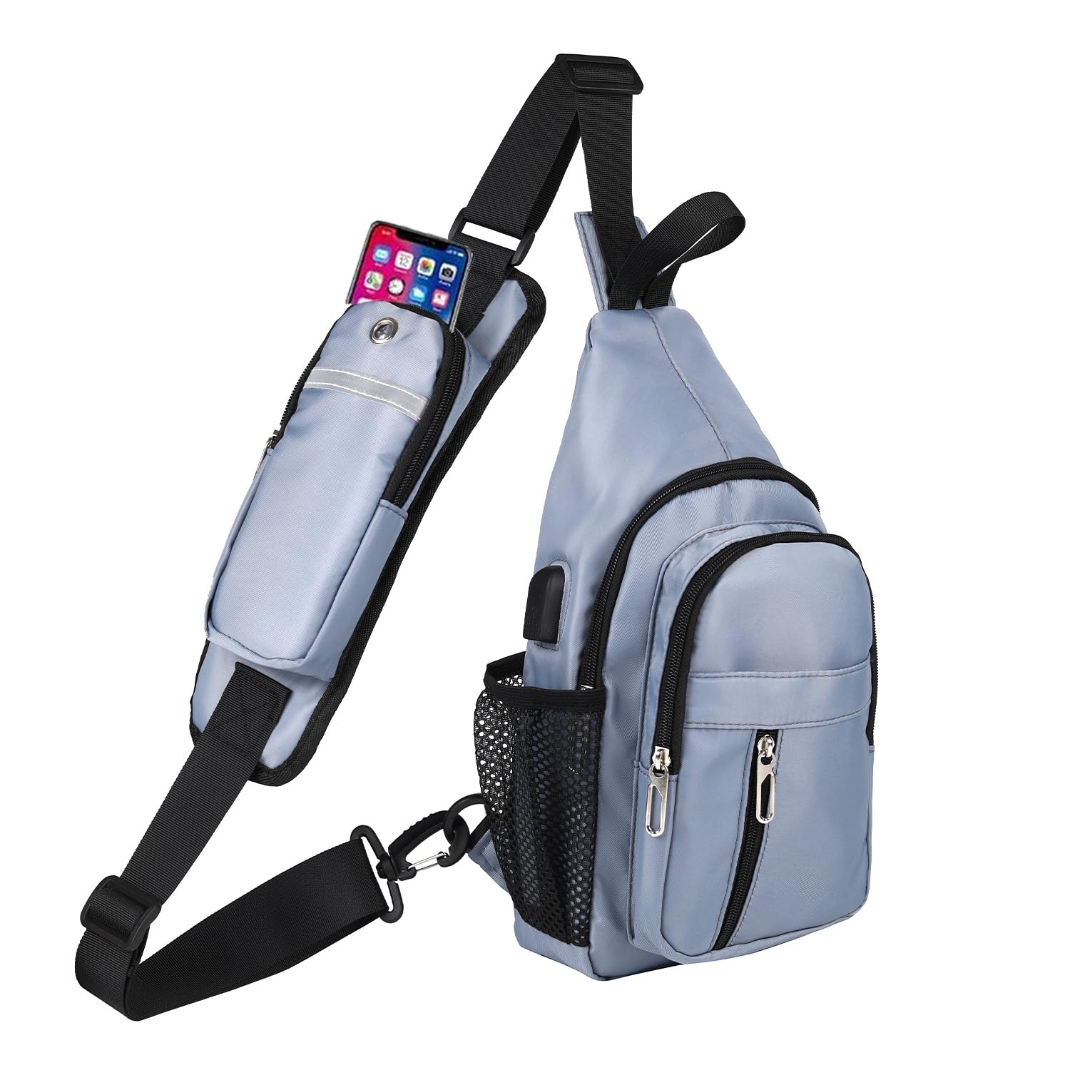 JENAGREEN Sling Backpack Crossbody Sling Bag for Women Men, Multipurpose Travel Hiking Adjustable Chest Bag Casual Daypack