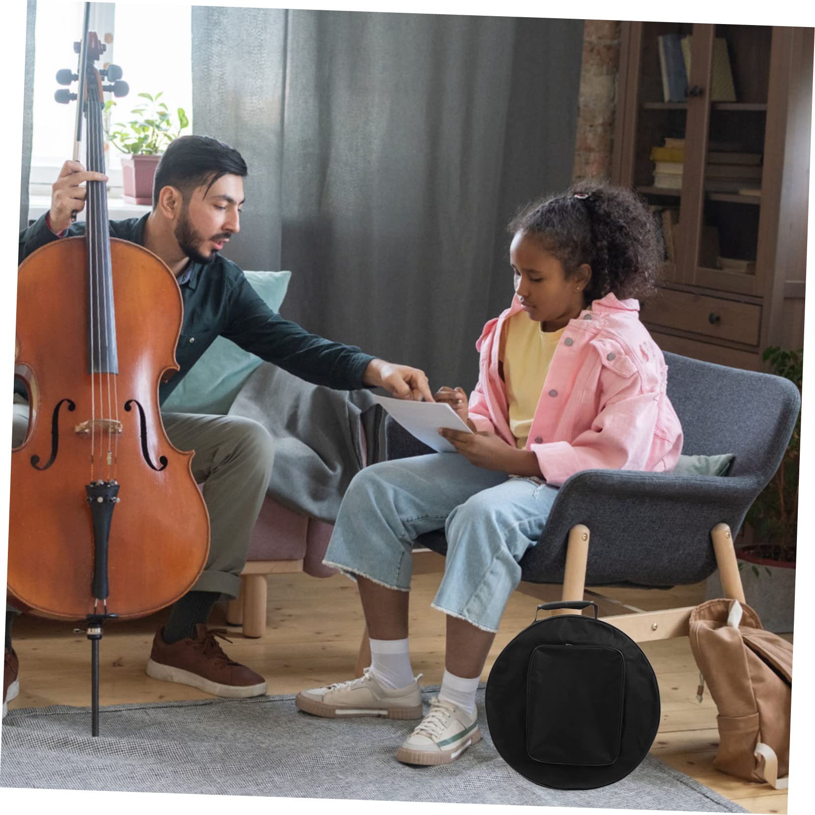 GALPADA Portable Snare Drum Bag Lightweight Instrument Storage Pouch with Drumstick Pocket for Convenient Carrying Trips present for Drummers