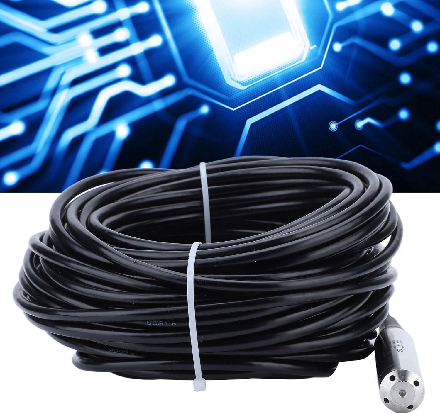 Qinlorgo Liquid Level Sensor, Stainless Steel IP68 Cable High Precision Anti Clogging 4-20mA, with 0-5m Measuring Range, for Water Plant Sewage Treatment City Water