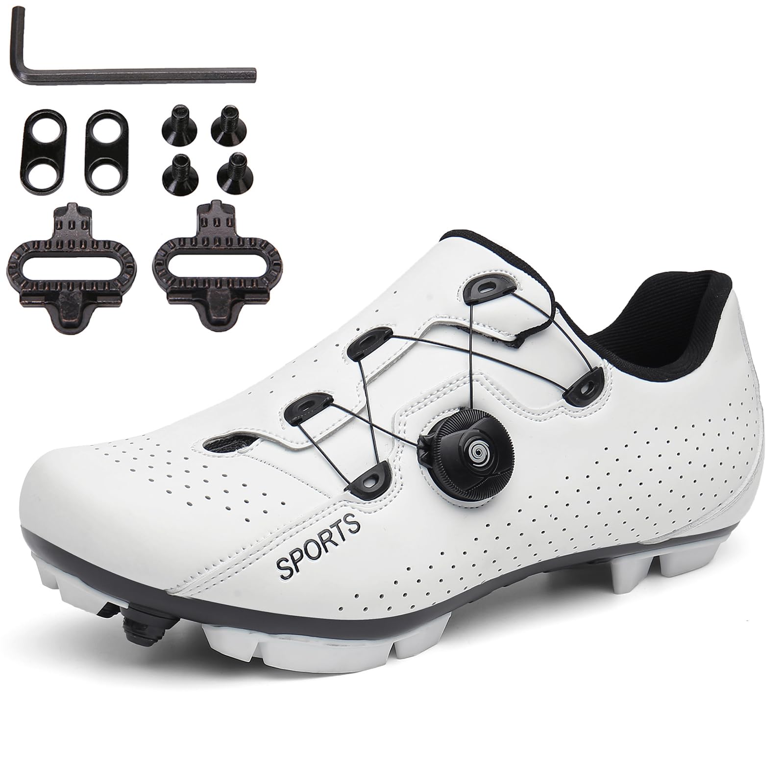 MTB Schuhe Herren, Fahrradschuhe Mountainbike Schuhe kompatibel mit 2-Bolts SPD Cleats Unisex Radsportschuhe Rennradschuhe