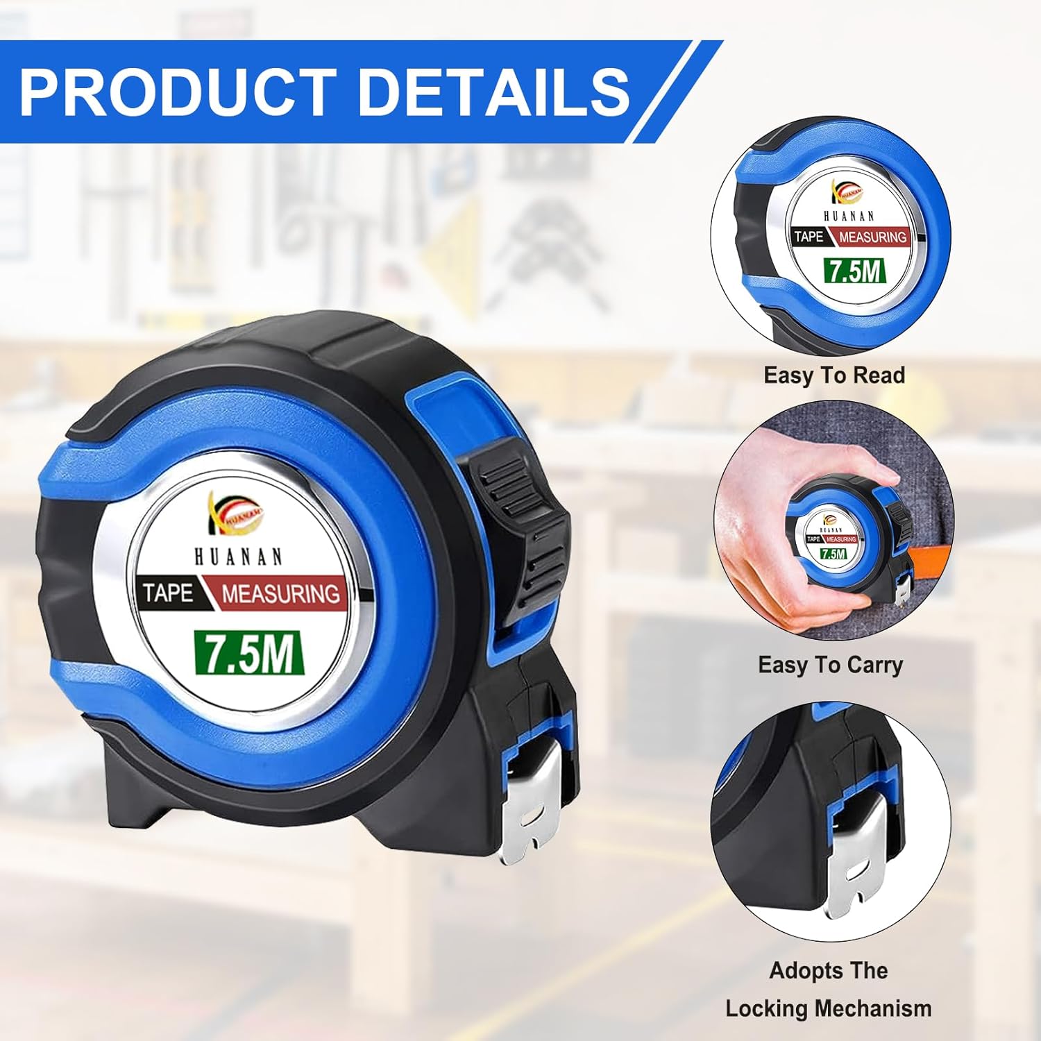 Tape Measure 25 ft, 10 Pcs Bulk Easy Read Measuring Tape Retractable, Self-Locking Measurement Tape Ruler Steel Power Blade 25 FT by 1 in for Engineer Crafter