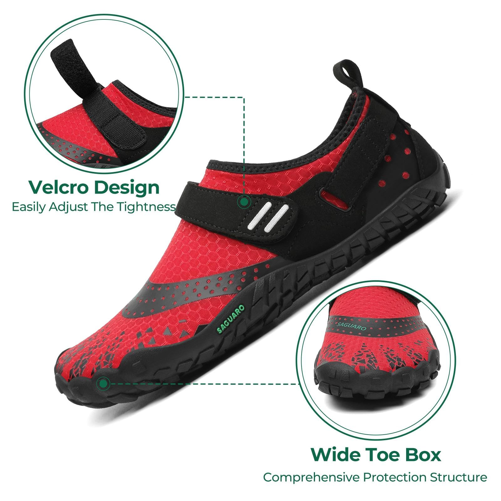 SAGUARO Barefoot Shoes Uomo Donna Scarpe Barefoot - Scarpe Minimaliste Scarpe da Palestra - Traspiranti Scarpe da Scoglio - Punta Larga e Suola a Goccia Zero Nero Fumoso,Gr.35-48 EU