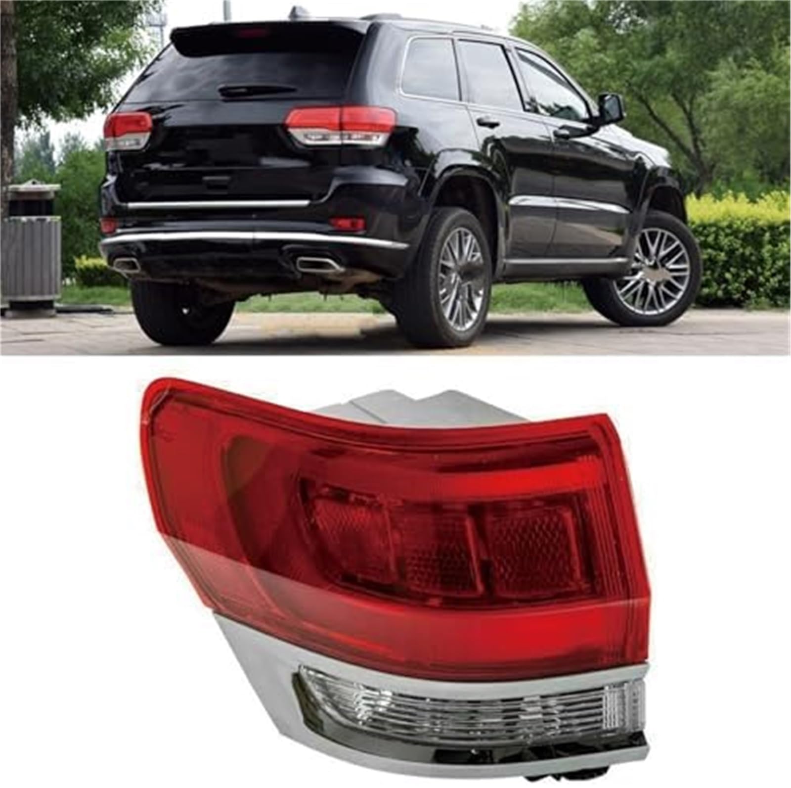 Zespół oświetlenia tylnego zderzaka Lampa tylna samochodu, dla Jeep Grand Cherokee 2014 2015 2016 2017 2018 2019 tylne światła zderzaka lampa tylna hamulca(BLACK Left side)