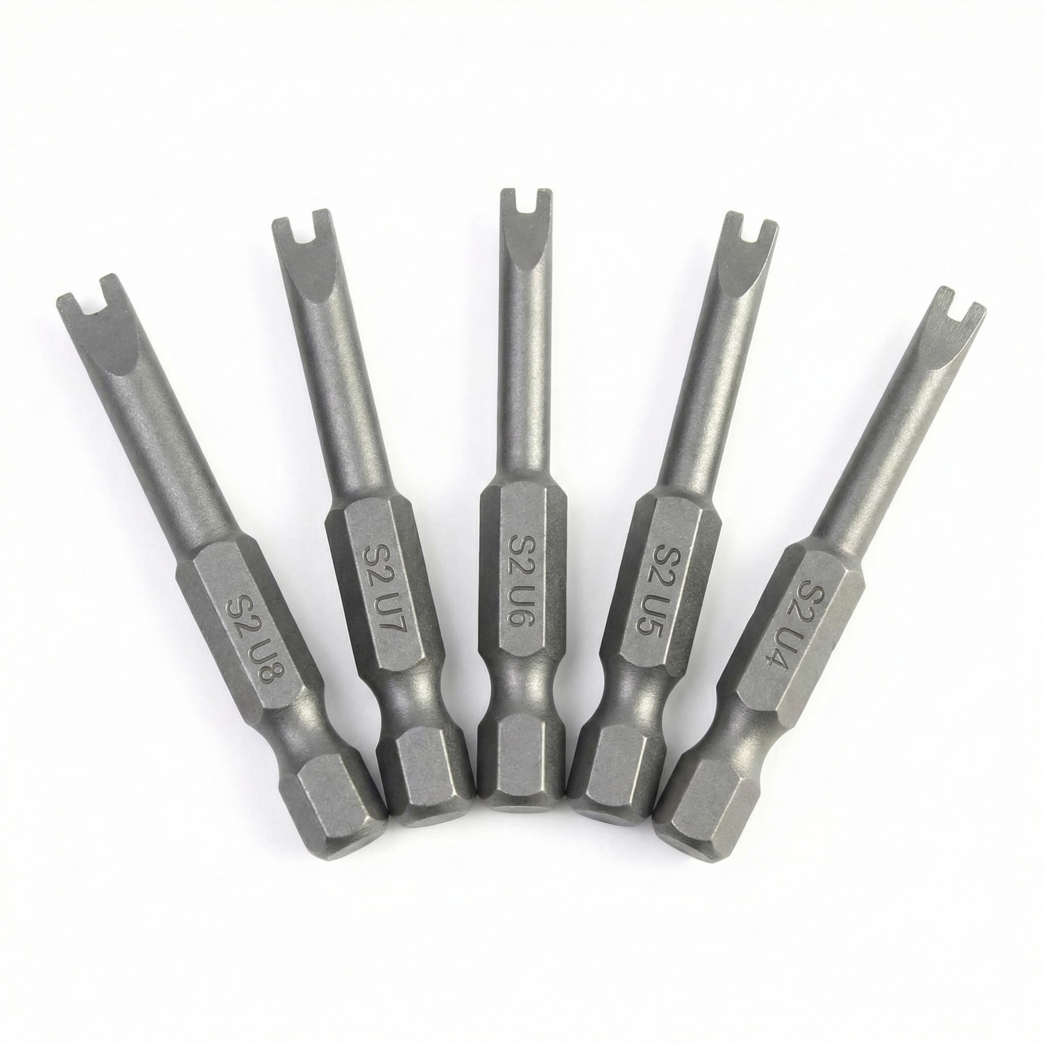 Qwork Qwork® Schraubendreher Bits U Typ Sicherheitsbits 1/4" Hex Shank 50Mm Lange S2 Legierter Stahl Spezial Bit Set