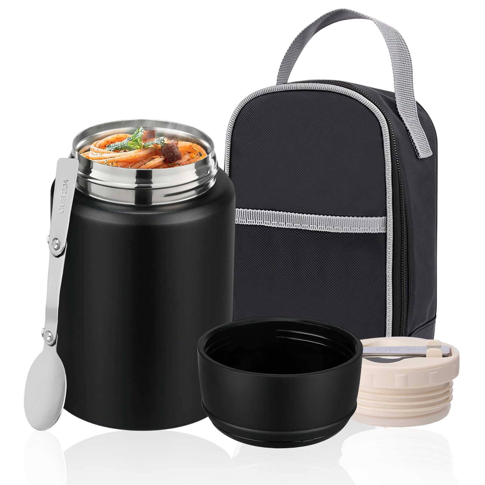 Termo para comida Carreuty de 750ml con cuchara para almuerzos calientes en la oficina y excursiones