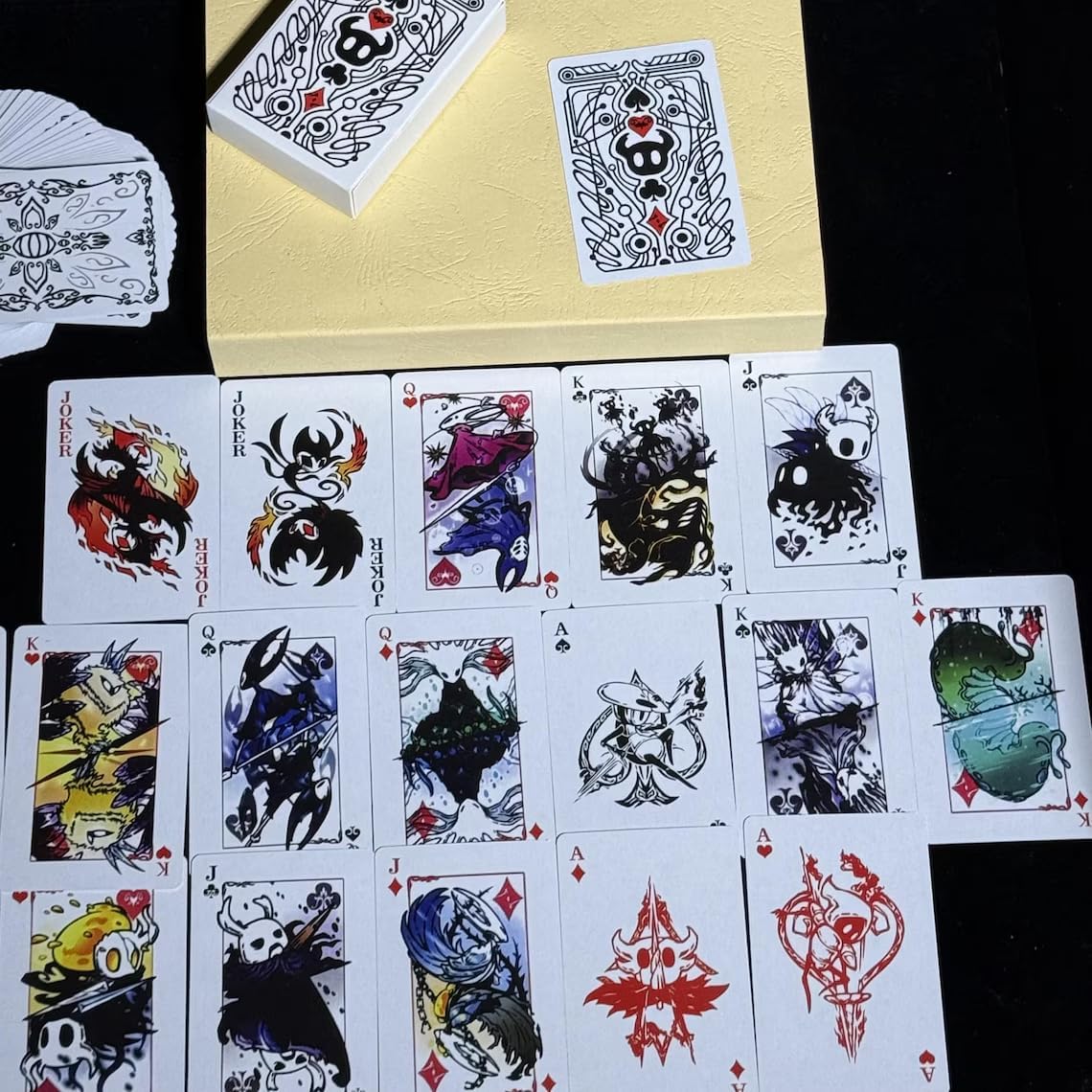 Hollow Knight Theme Playing Cards, 54 Poker Size Cards, Custom Black White Designs Deck, Gift for Game Lovers