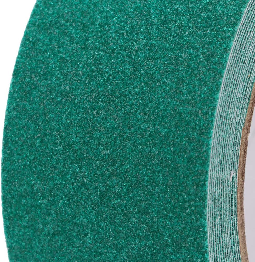 Quartz Sand Non Slip Tape Heavy Duty Anti Slip Safety Adhesive Tape with Strong Binding Power for Stairs Floors Pools PVC Material 50mm Width 5m Length Blue or Green (Green)