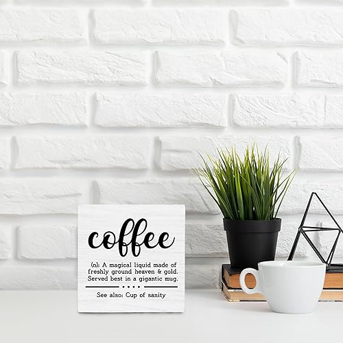 Miniatura 2 de Letrero de barra de café, divertido letrero de madera para decoración de mesa de cocina del hogar