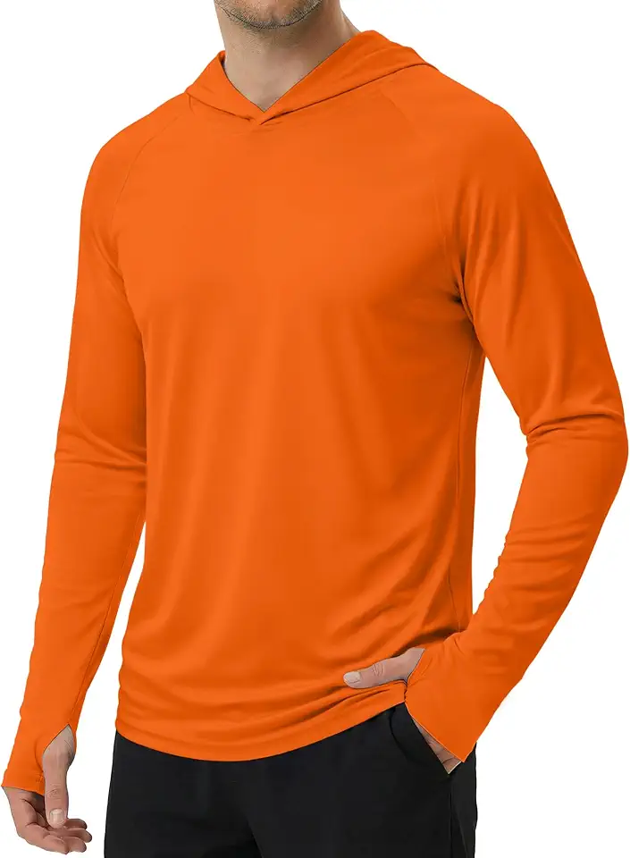 KINSWT Men's UPF 50+ Sun Protection Hoodie Shirts Long Sleeve Hiking Fishing Lightweight SPF UV Shirt with Hood