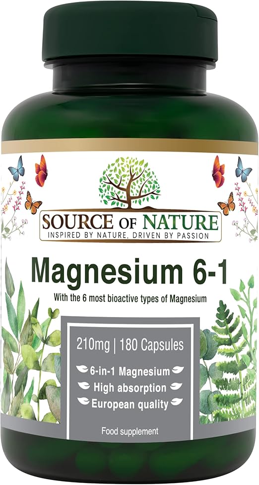 Source of Nature® Magnésium 6en1 210mg 6 types de magnésium les