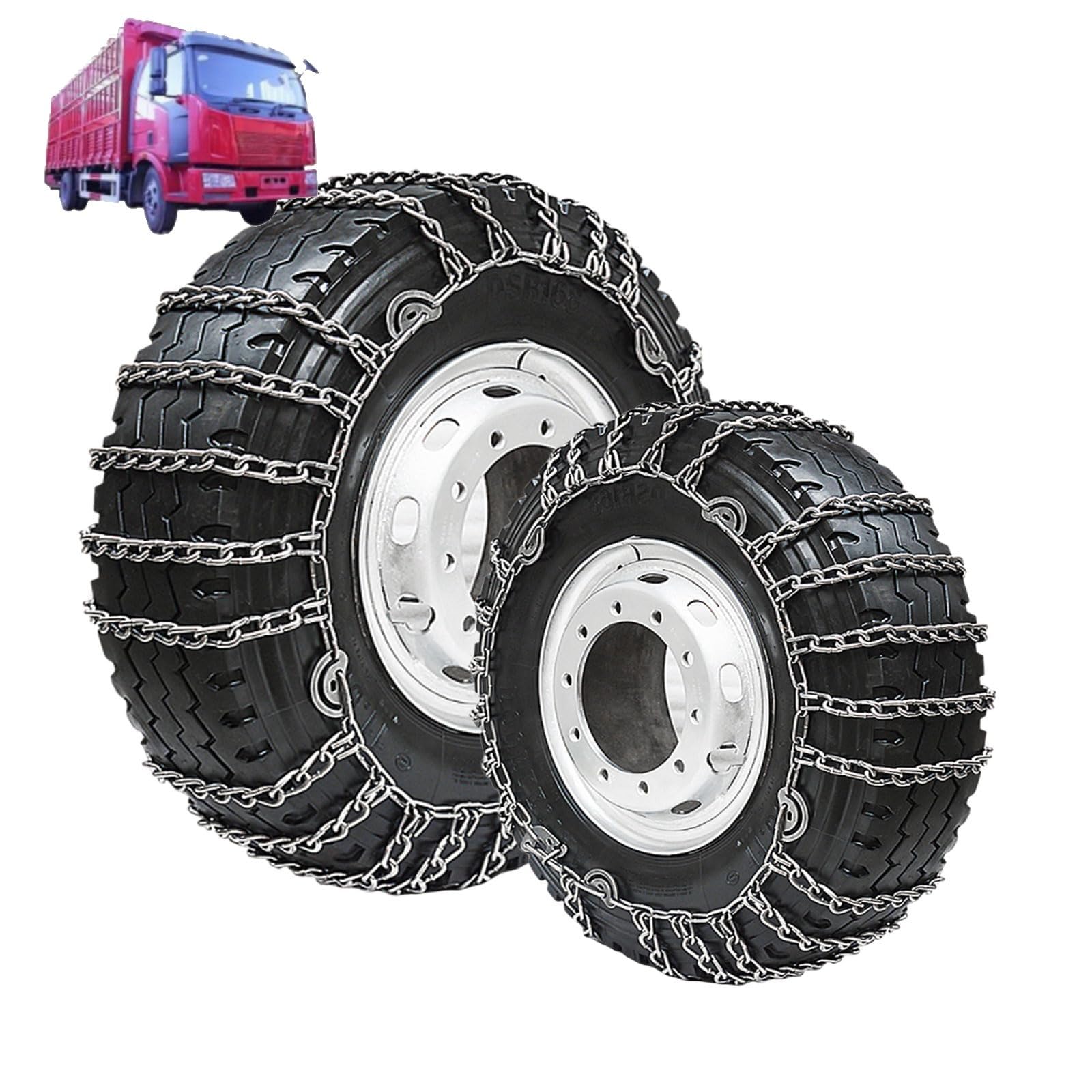 Set of 2 Tire Chains for Trucks 2pcs Snow Chains for Trucks Snow Chains for Car Tires Anti-Skid Thickening Tire Chains Winter Car Accessories No Jack Required 2pcs 10.00-20 2pcs 9R22.5