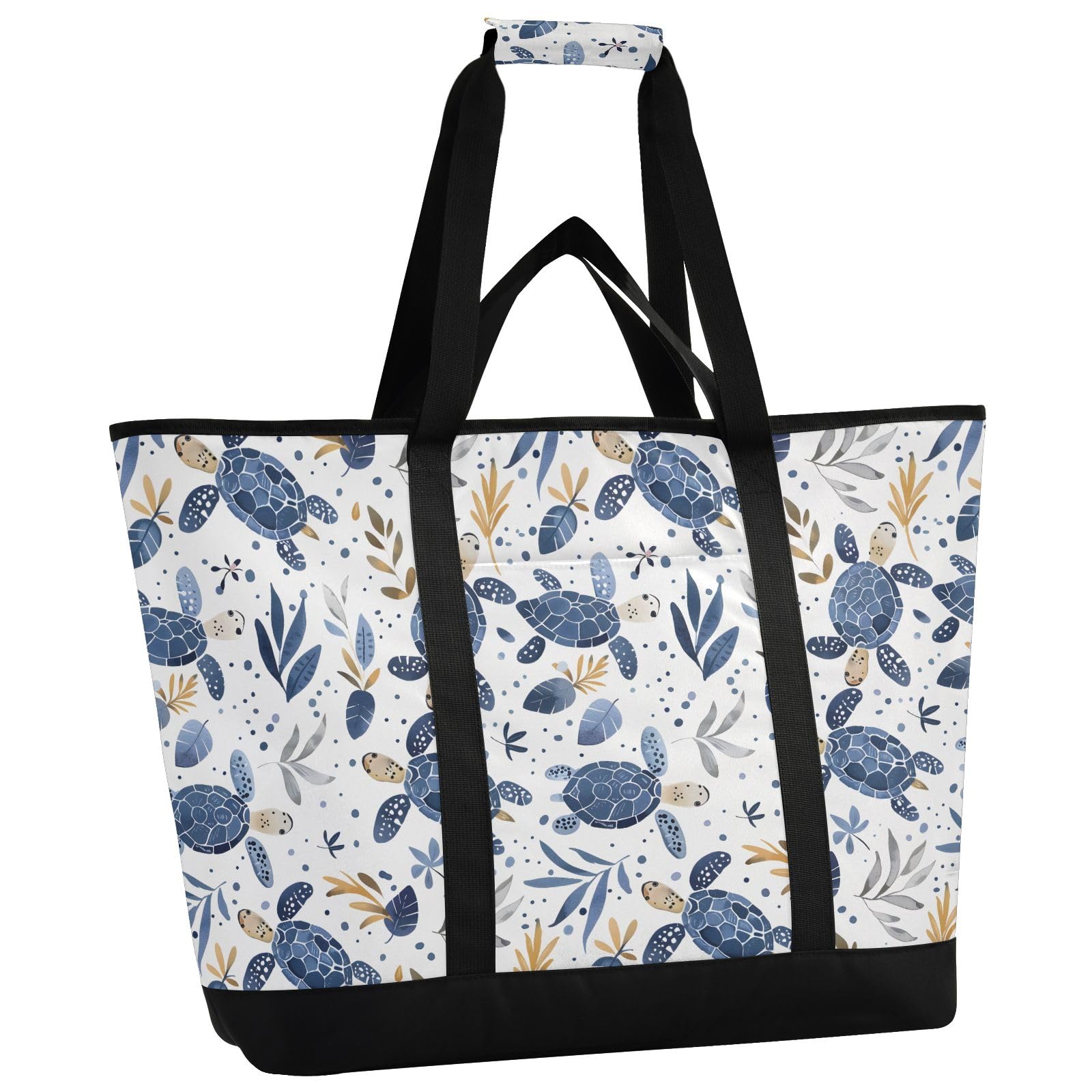 Borsa termica termica a forma di tartaruga marina, riutilizzabile, con cerniera, grande, per viaggi o campeggio