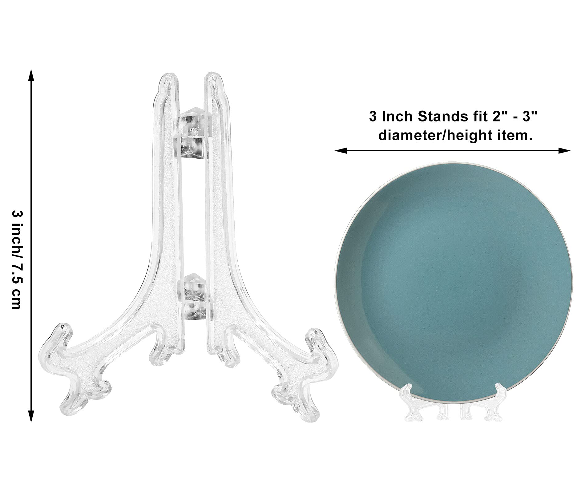 Brevanza Lot De 30 Mini Chevalet Transparent, Petit Support Medaille