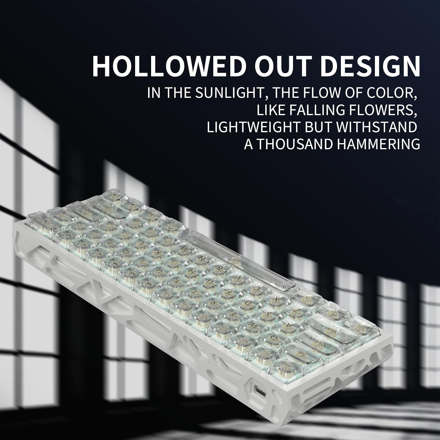 kutethy KY60 Hollow Out Aluminum Keyboard Case,60% Mechanical Keyboard Shell Custom Keyboard Barebones Compatible with Wooting60 Mad60 Win60 GH60 60HE(White)