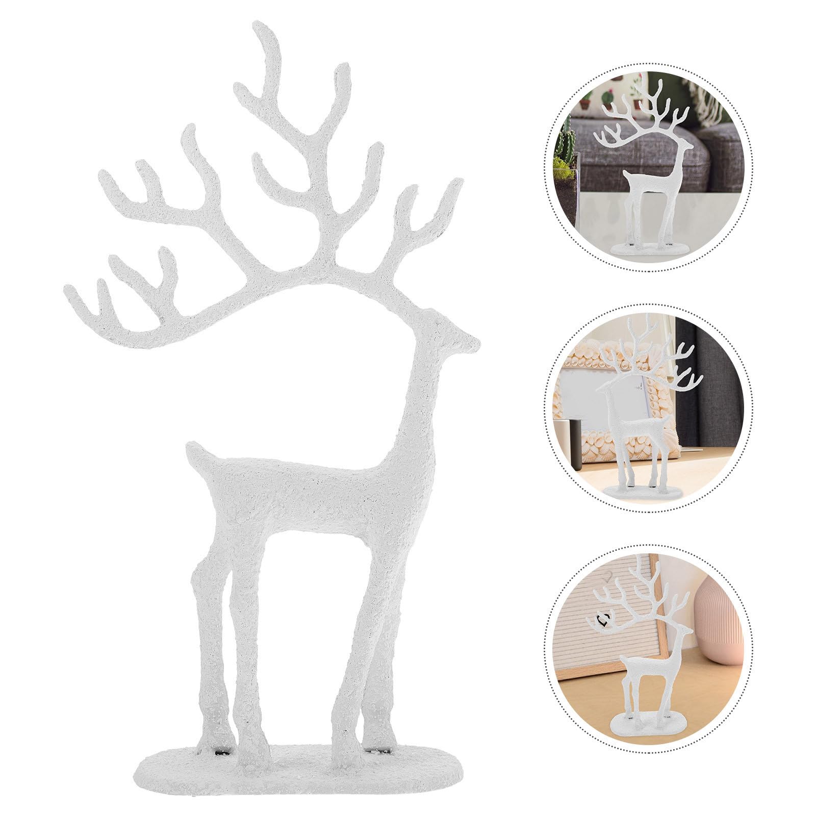 Statuetta Renna in Ghisa Elegante per Decorazione Natalizia da Tavolo Resistente e Facile da Mantenere per Arredamento Casa Durante Festività