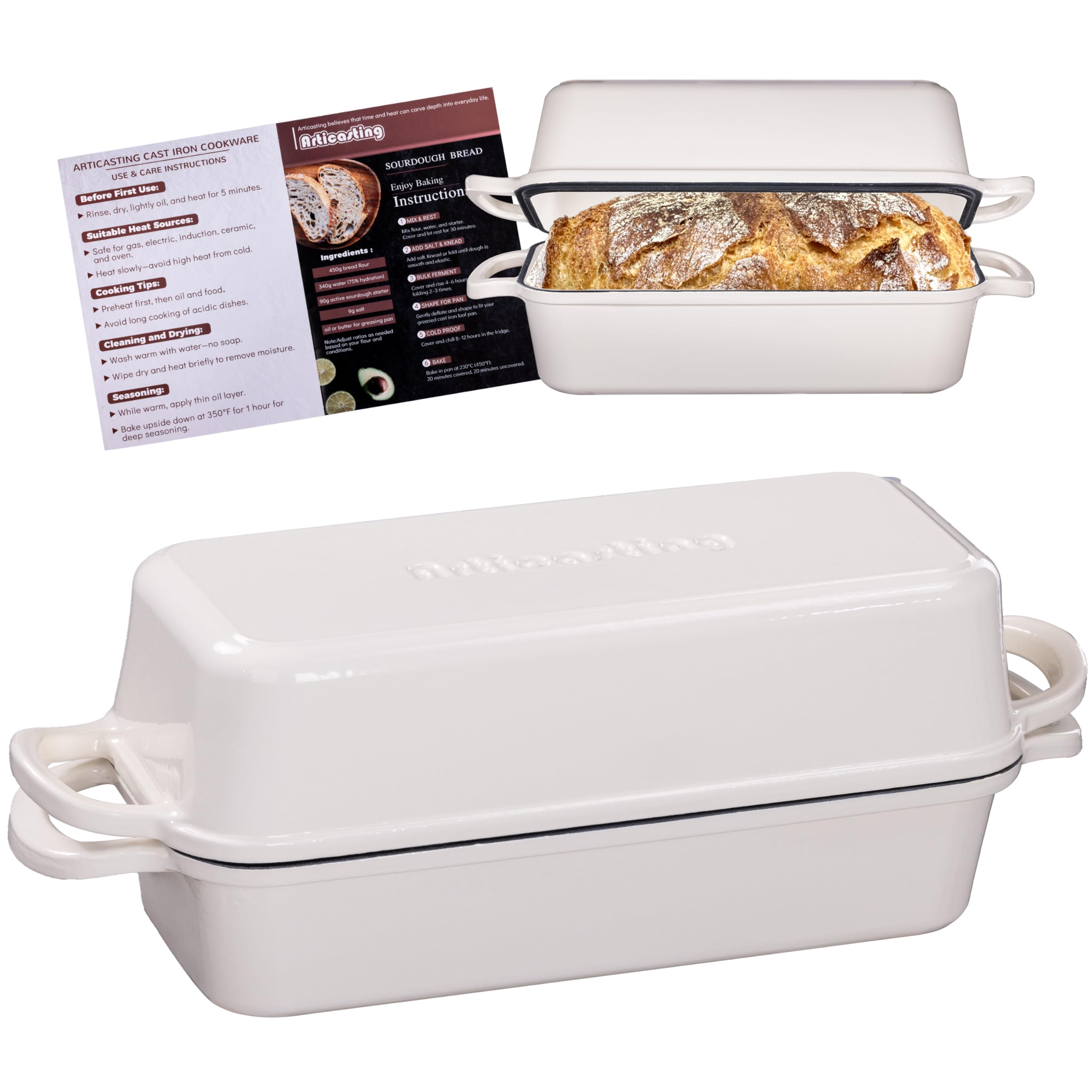 Articasting 11x5 Inch Cast Iron Bread Loaf Pan